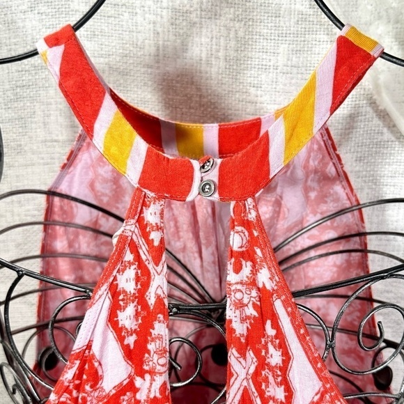 Free People Mini printed boho halter neck tunic size M - Picture 7 of 10
